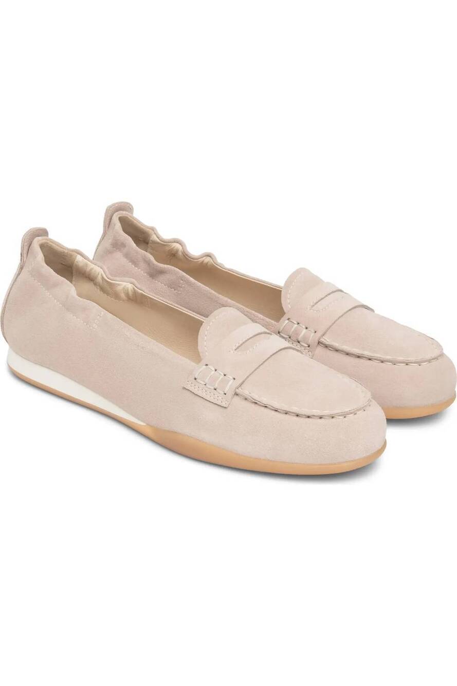 NEW NEROGIARDINI women's velour femme suede loafer in taupe